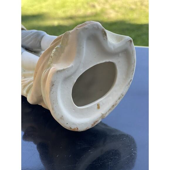 Vintage Colonial Bisque Figurine Victorian Style Man Playing Violin - Picture 11 of 14